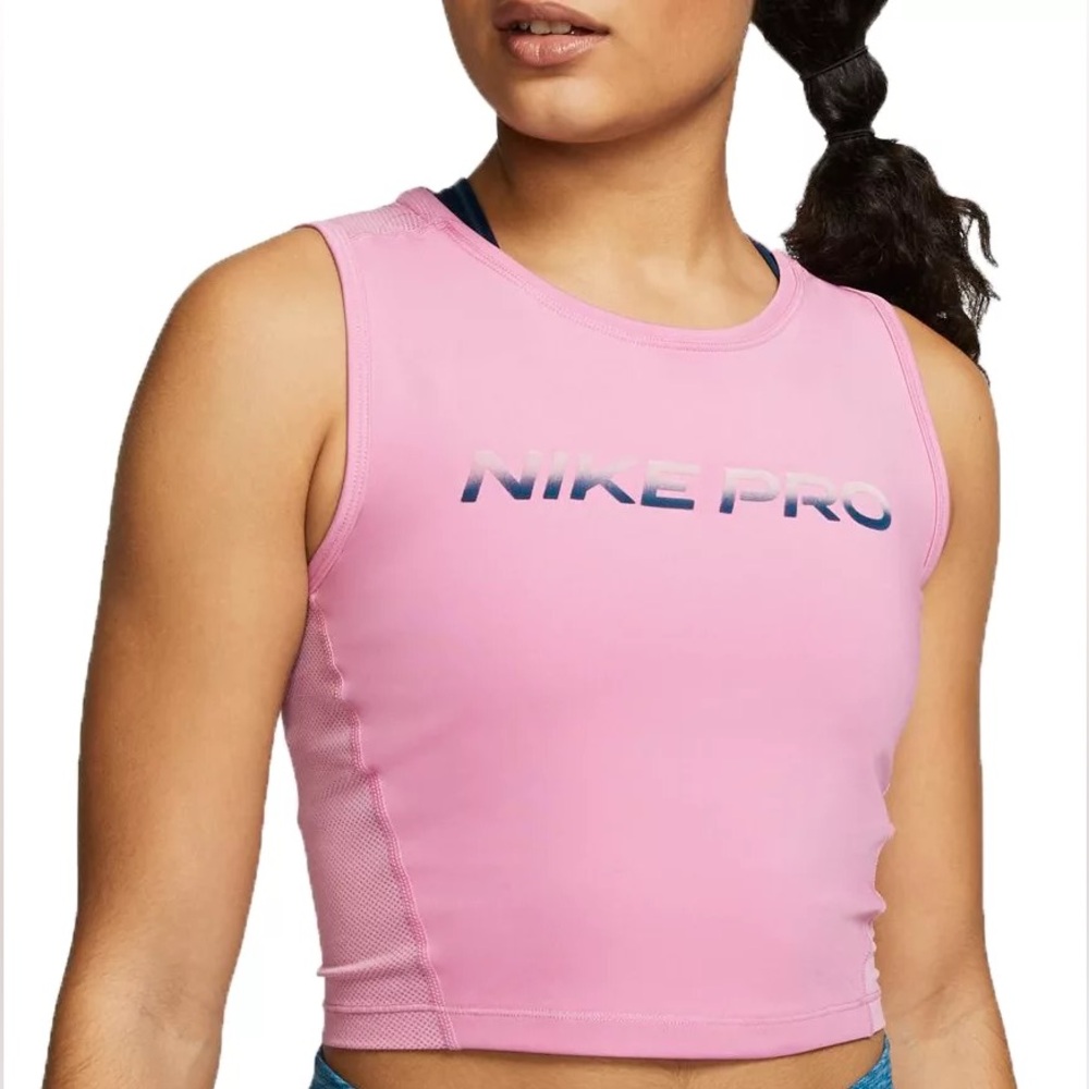 Nike Women's Pro Breathable Cropped Tank Top - Magic Flamingo